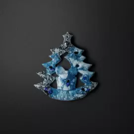 Set of Christmas tree toys with sapphire "New Year's" collection "Stories" 6 pcs